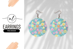 Easter Egg And Flower Pattern Round Earring Png Product Image 1