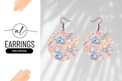 Pastel Floral Design Round Earring Png Product Image 1