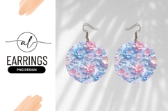 Pastel Flowers Round Earring Png Background Design Product Image 1