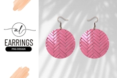 Pink Herringbone Pattern Round Earring Png Product Image 1
