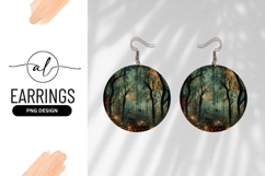 Spooky Forest Round Earring Png Illustration Product Image 1