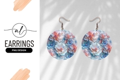 Pastel Flowers Round Earring Png Background Product Image 1