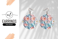 Pastel Floral Round Background Round Earring Png Product Image 1