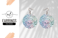 Elegant Pastel Flower Illustration Round Earring Png Product Image 1