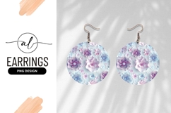 Pastel Paper Flowers Pattern Round Earring Png Product Image 1
