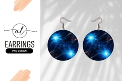 Blue Cosmic Nebula In Round Earring Png Product Image 1