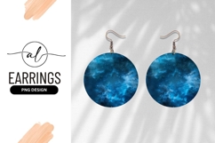 Blue Nebula Galaxy Background Round Earring Png Product Image 1