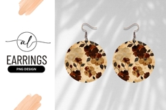 Earthy Floral Pattern For Round Earring Png Product Image 1