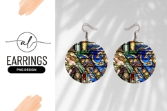 Stained Glass Window Round Earring Png Product Image 1