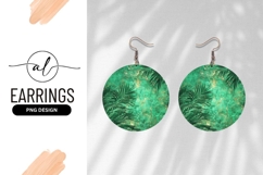 Tropical Palm Green Circle Round Earring Png Product Image 1