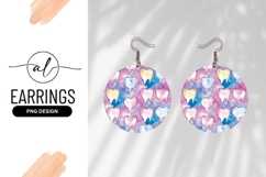 Watercolor Teeth Pattern Dental Round Earring Png Product Image 1