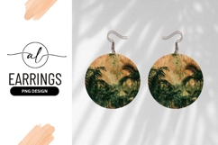 Tropical Palm Leaves Texture Background Round Earring Png Product Image 1