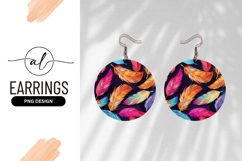 Colorful Feathers Round Earring Png Background Design Product Image 1