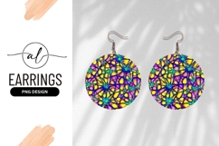 Abstract Round Earring Png With Vibrant Colors Product Image 1