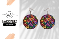 Colorful Floral Stained Glass Inspired Round Design Product Image 1