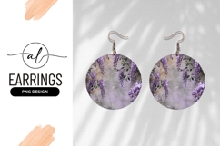 Wisteria Flowers Overlays Round Earring Png Product Image 1