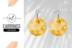 Yellow Floral Arrangement Round Earring Png Image Product Image 1