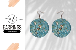 Birds And Flowers On Blue Round Surface Product Image 1