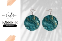 Teal And Gold Abstract Round Earring Png Product Image 1