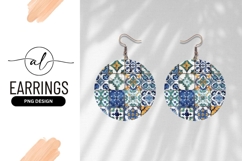 Round Decorative Tile Pattern In Blue And Gold Product Image 1