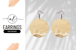 Ocean Waves On Sandy Beach Round Earring Png Product Image 1