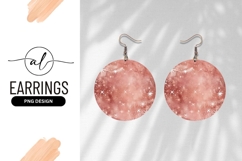 Rose Gold Starry Texture Round Earring Png Product Image 1