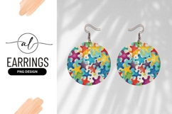 Colorful Abstract Round Earring Png Background Product Image 1