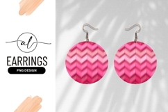 Pink Chevron Pattern Round Earring Png Background Product Image 1