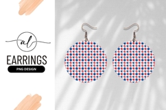 Red Blue Watercolor Polka Dot Pattern Round Earring Png Product Image 1