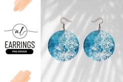 Blue Textured Round Earring Png Abstract Design Product Image 1