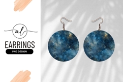 Watercolor Galaxy Space Round Earring Png Product Image 1