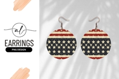 Distressed American Flag Round Earring Png Product Image 1