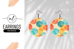 Colorful Abstract Round Earring Png Texture Product Image 1