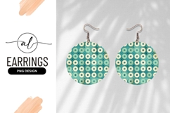 Teal Circular Pattern With Round Earring Png Product Image 1