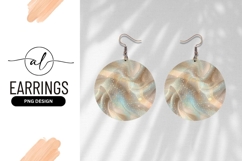 Abstract Fabric Texture Round Earring Png Background Product Image 1