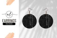 Black Wooden Planks In A Round Earring Png Product Image 1