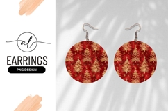 Christmas Trees And Stars Round Earring Png Product Image 1