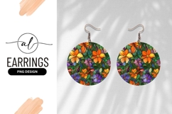 Floral Stained Glass Round Earring Png Product Image 1
