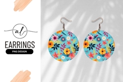 Bright Floral Pattern On Light Blue Background Product Image 1