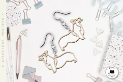 Welsh Corgi Dog Earrings Laser Cut File | Laser Jewelry Product Image 4