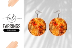Floral Round Earring Png Amber Watercolor Texture Product Image 1