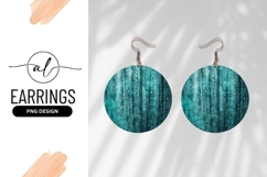 Teal Abstract Bokeh Lights Round Earring Png Product Image 1
