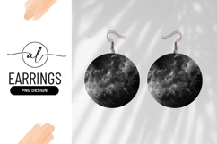 Abstract Black And White Round Earring Png Product Image 1
