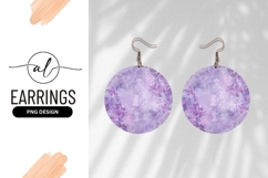 Floral Watercolor Texture For Round Earring Png Product Image 1
