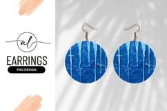 Blue Dripping Paint Circular Art Round Earring Png Product Image 1