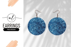 Blue Glitter Texture Round Earring Png Image Product Image 1