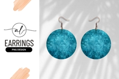 Teal Concrete Texture Round Earring Png Product Image 1