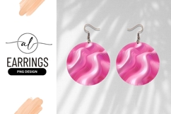 Pink Abstract Round Earring Png Product Image 1