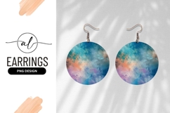 Abstract Circle Watercolor Background Round Earring Png Product Image 1