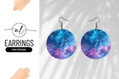 Abstract Galaxy Space Round Earring Png Product Image 1